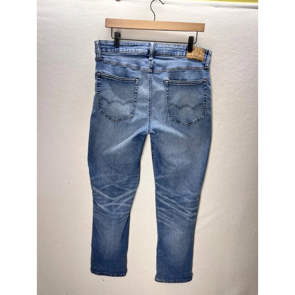 American‎ Eagle Original Straight Jeans Mens 34x32 Blue Airflex+ Denim 3348